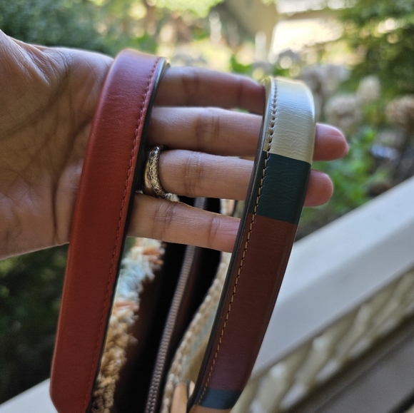 Tory Burch Brown Tote Bag with Red Accents - Picture 2 of 6